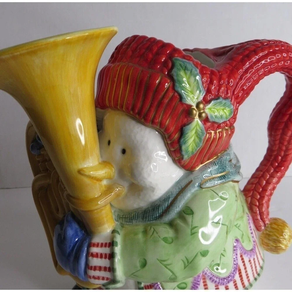 FITZ & Floyd Classics Handcrafted Snowman Jamboree Pitcher 10